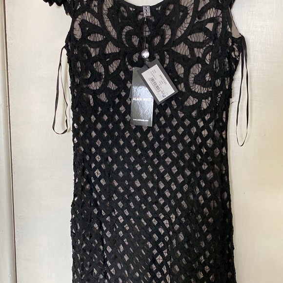 Alain Weiz Beautiful Black Detailed Lined Sexy Maxi Dress New With Tags - Picture 8 of 16